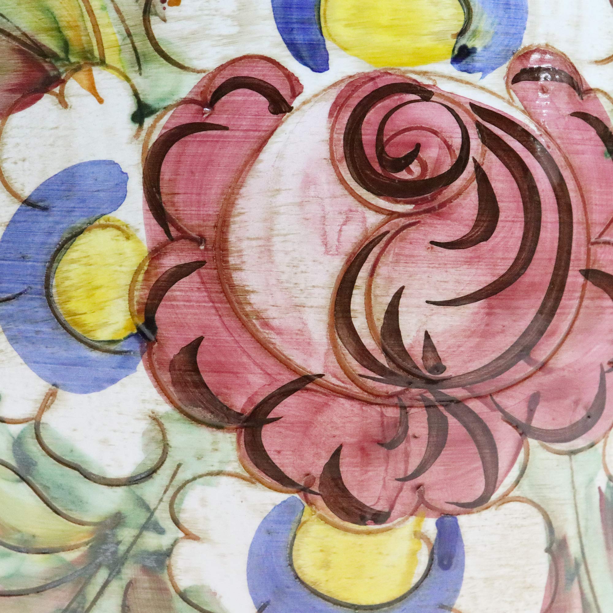 Amazon｜【イタリア製 マヨリカ焼き 傘立て】花柄 33×32×H45cm
